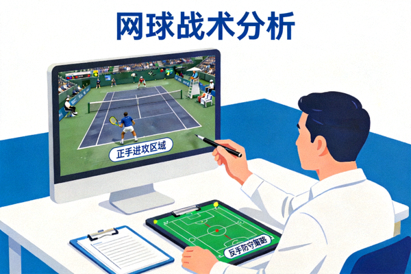 网球战术点评配图 - 教练分析比赛录像